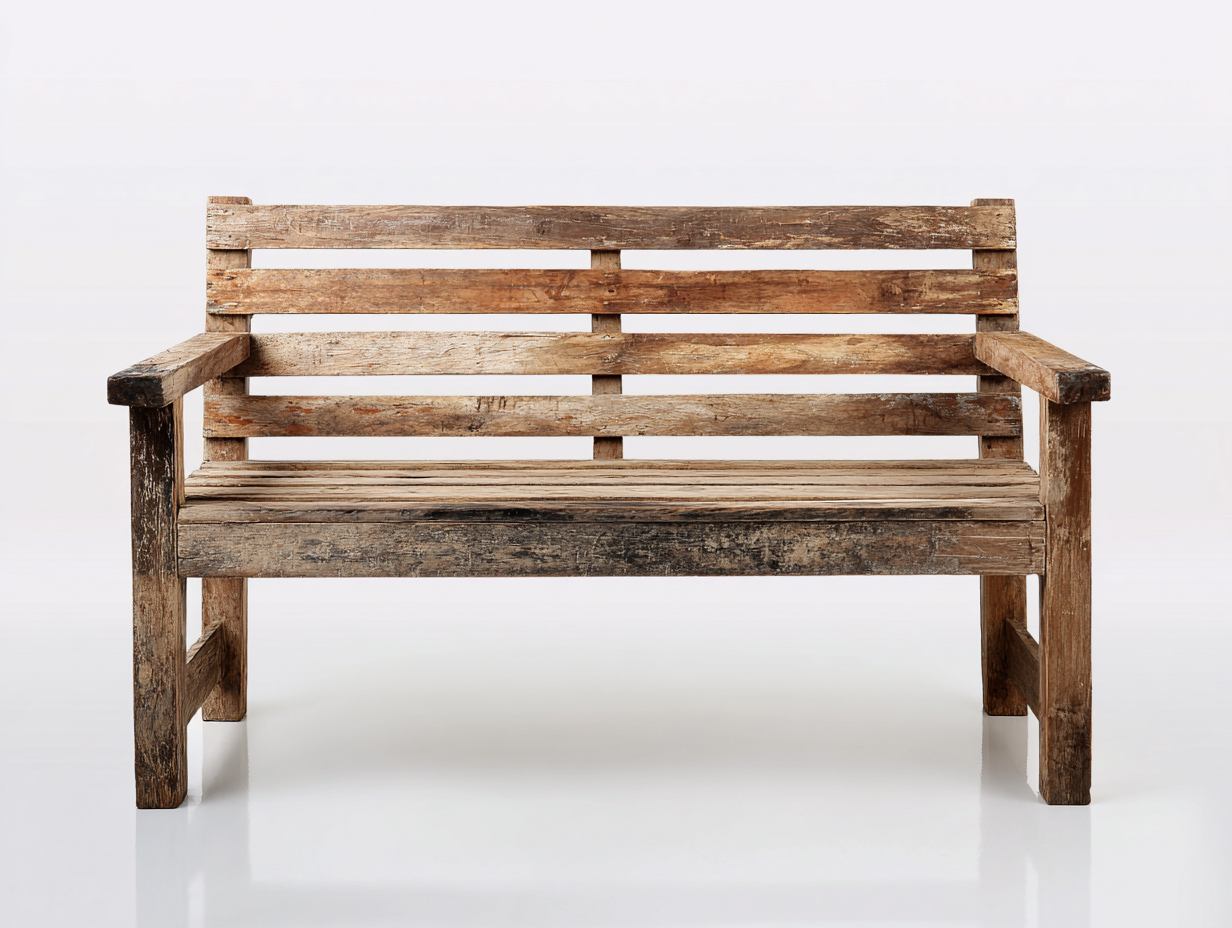 Gartenbank - Massivholz - 145x60x88 cm - Naturbraun - Rustikal-Novorazadecor