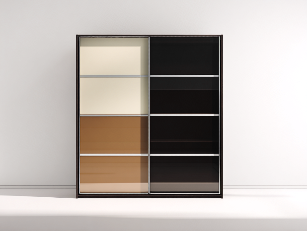 Kleiderschrank-Holzwerkstoff-185x65x212 cm-Dunkelbraun-Creme-Karamell-Schwarz-Modern-Novorazadecor