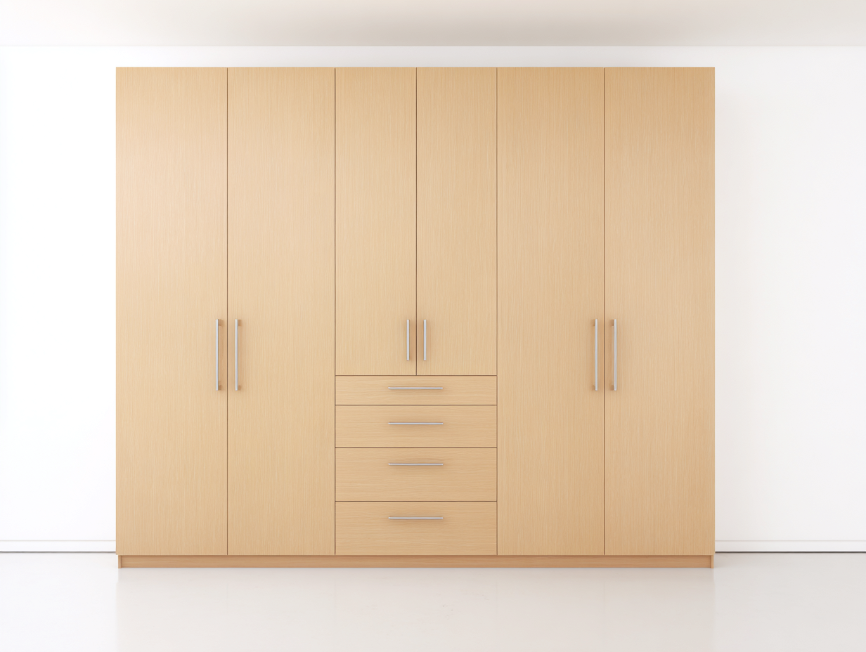 Kleiderschrank-Holzwerkstoff-210x60x200 cm-Ahornfarben-Modern-Novorazadecor