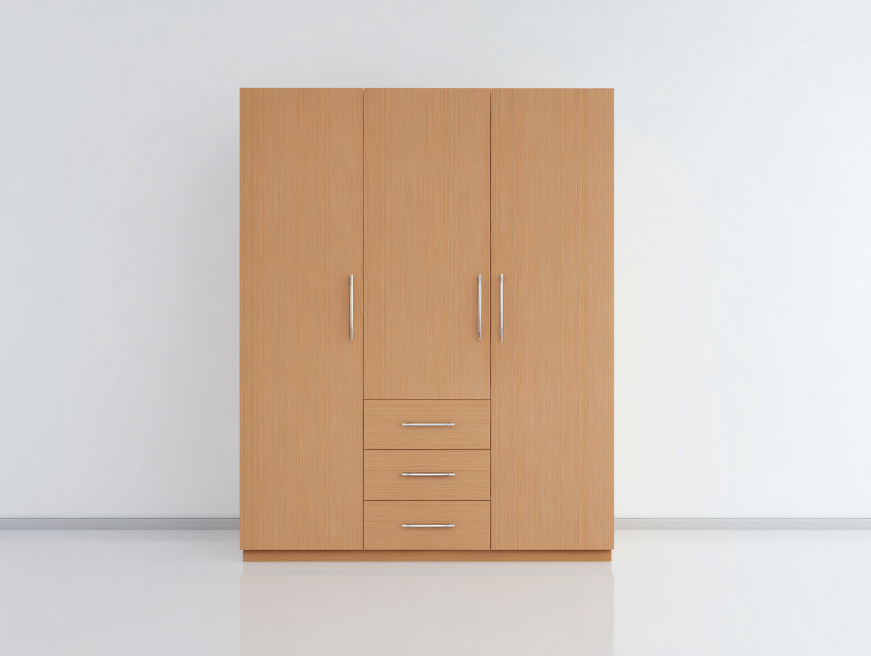 Kleiderschrank-Holzwerkstoff-140x55x190 cm-Eichefarben-Modern-Novorazadecor
