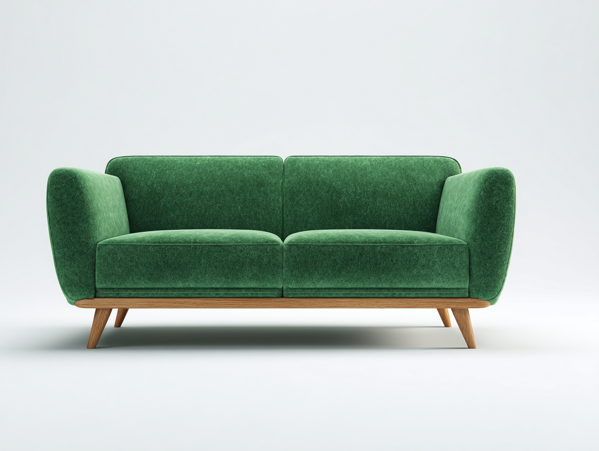 Gerades Sofa - Samtstoff-Holz - 182x79x83 cm - Grün - Retro-Novorazadecor