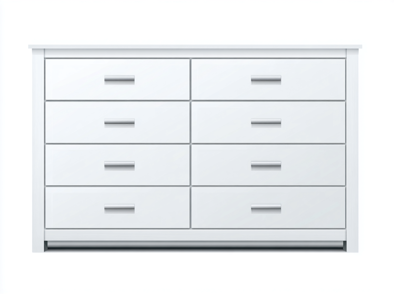 Kommode mit Schubladen-Holzwerkstoff-152x47x86 cm-Weiß-Modern Klassisch-Novorazadecor