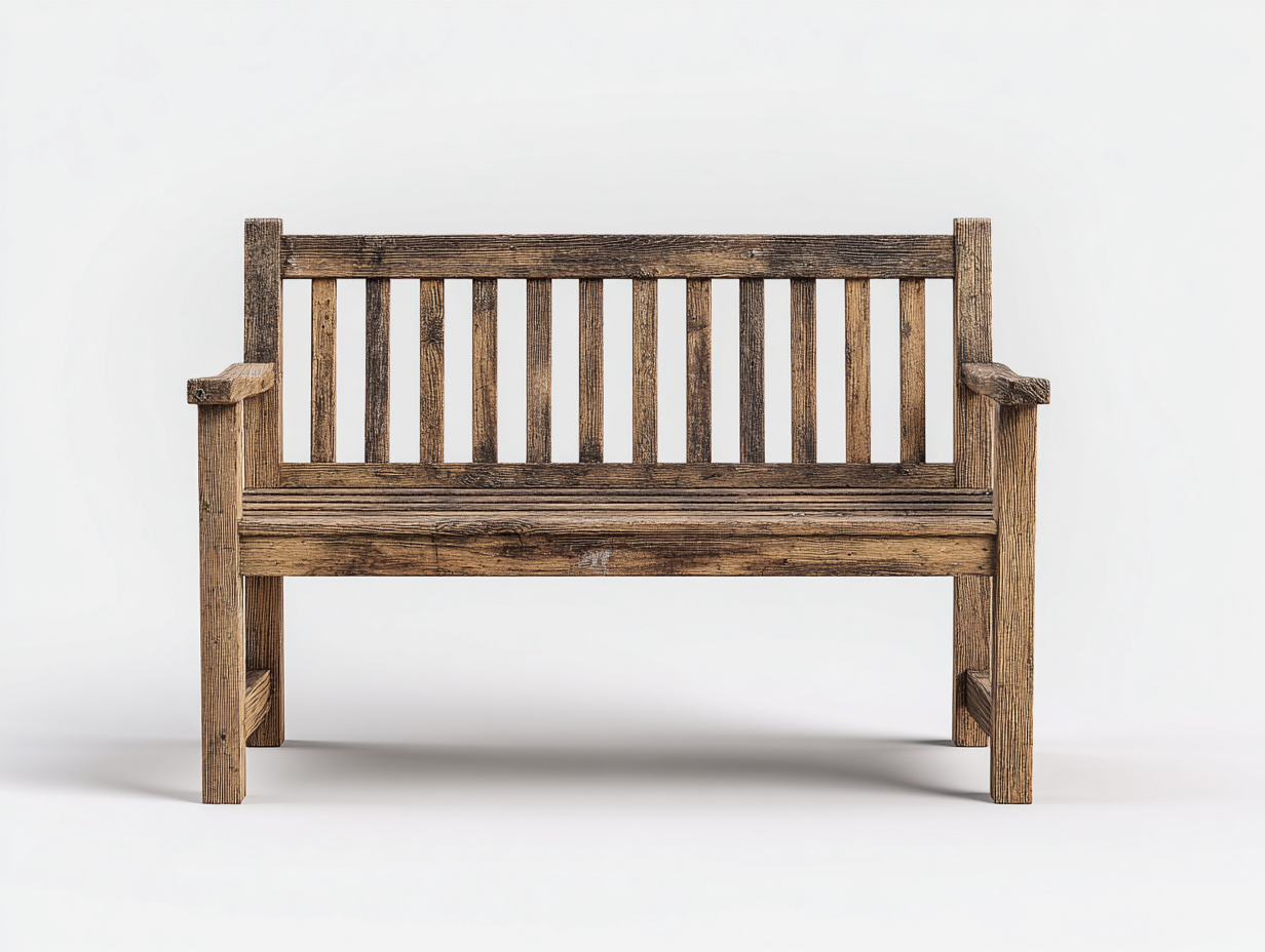 Gartenbank - Massivholz - 150x60x88 cm - Antikbraun - Klassisch-Novorazadecor