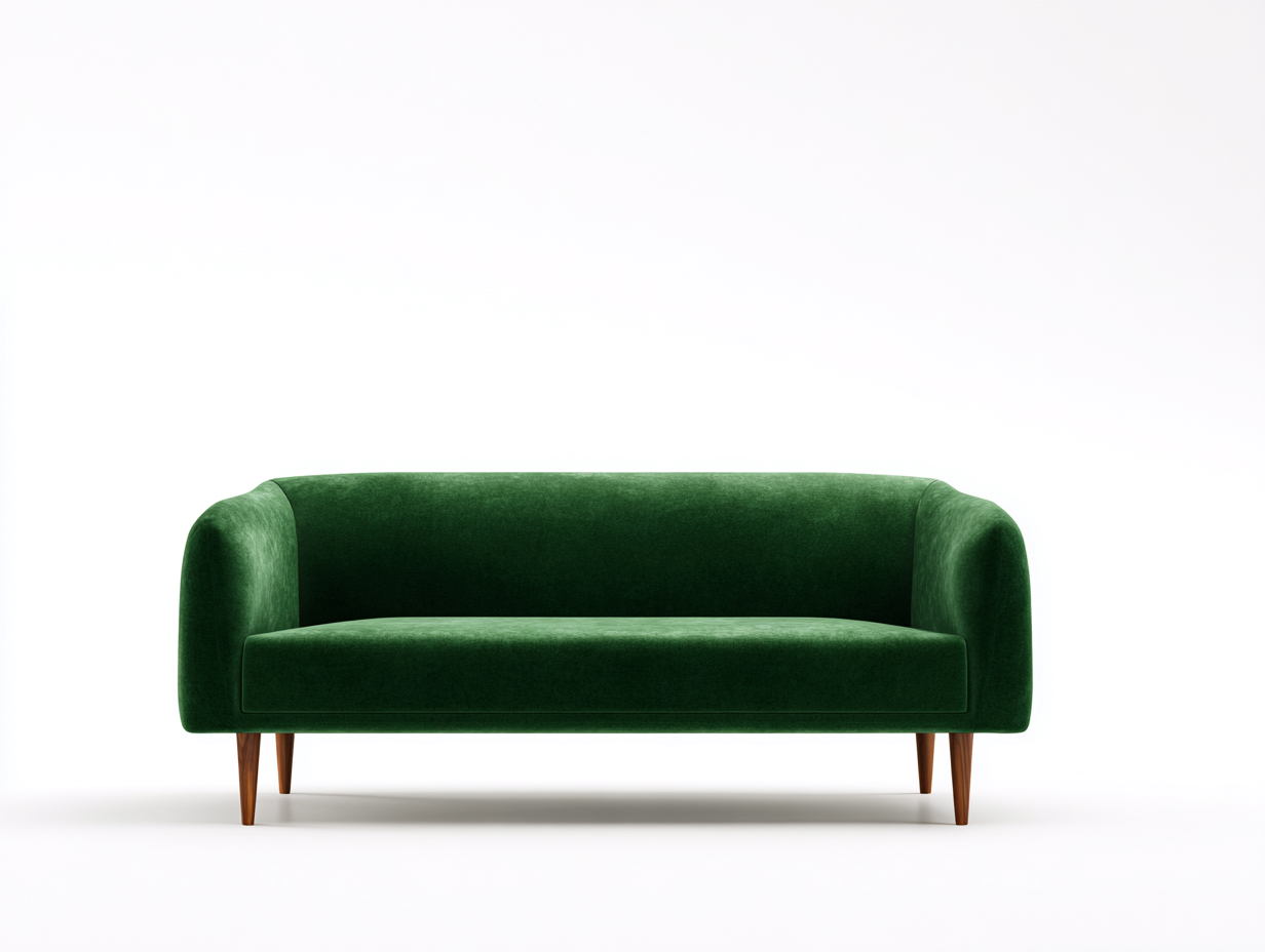 Gerades Sofa - Samtstoff-Holz - 188x82x80 cm - Dunkelgrün - Mid-Century-Novorazadecor