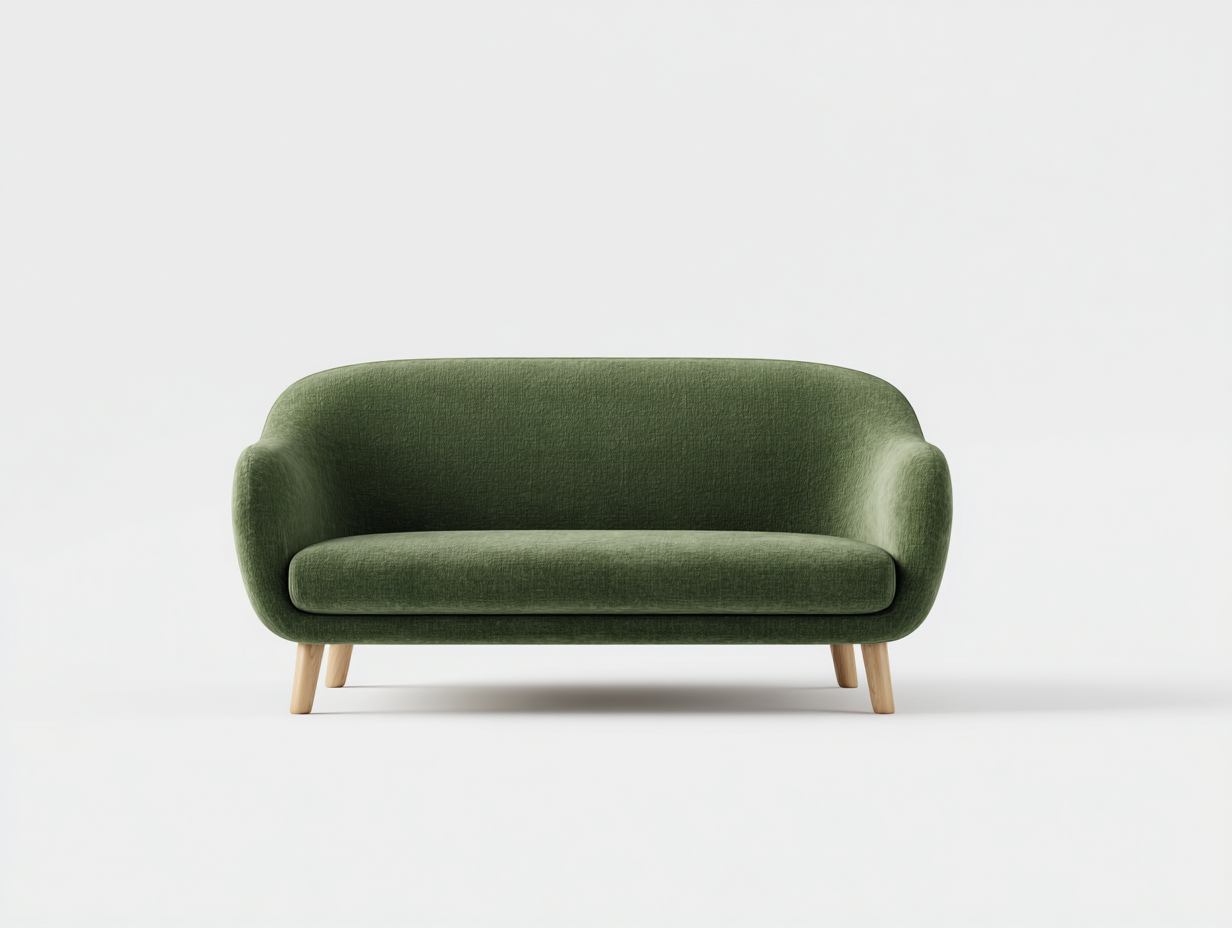 Gerades Sofa - Samtstoff-Holz - 174x80x78 cm - Salbeigrün - Skandinavisch-Novorazadecor