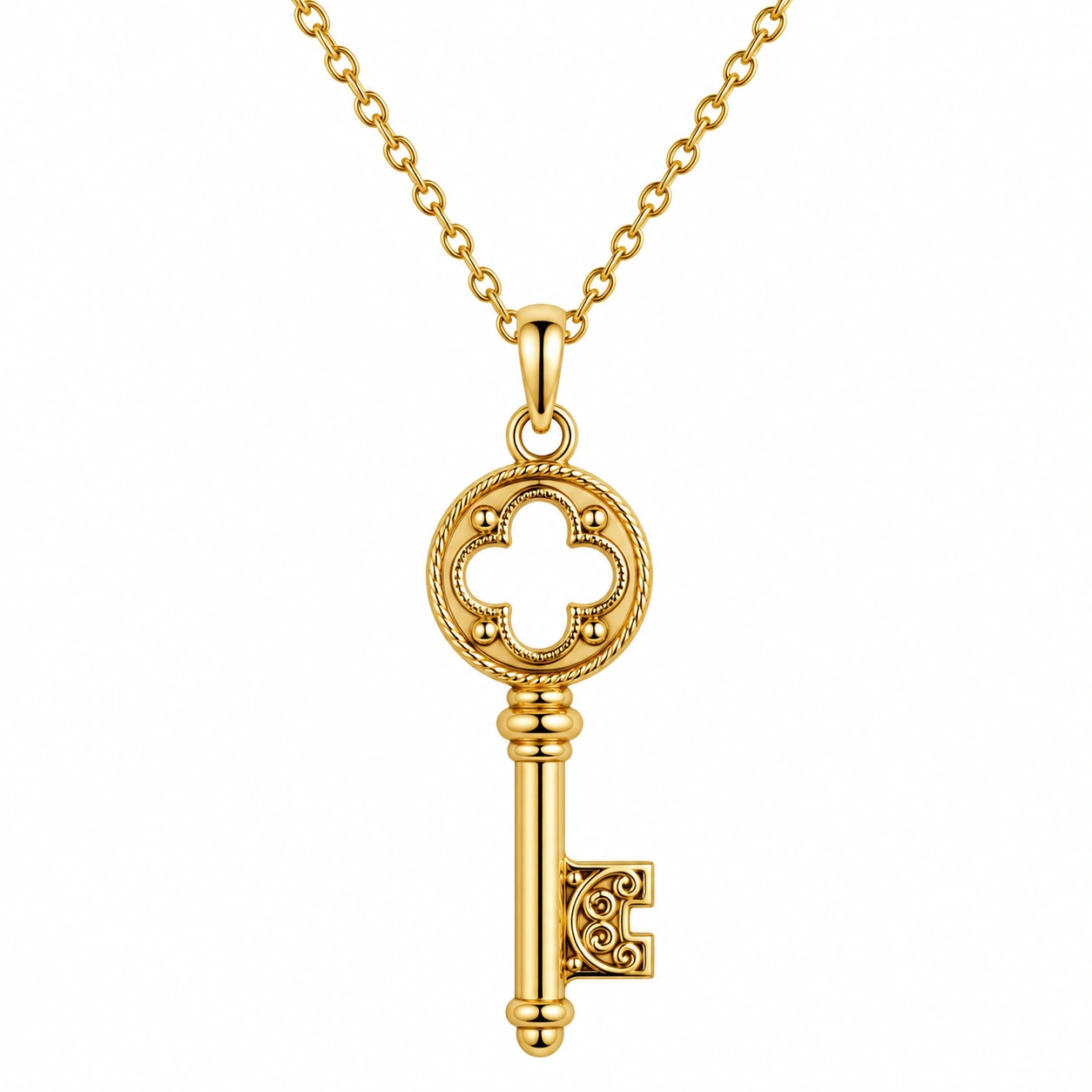 Collier pendentif clé vintage doré-FURNIAMIRAE