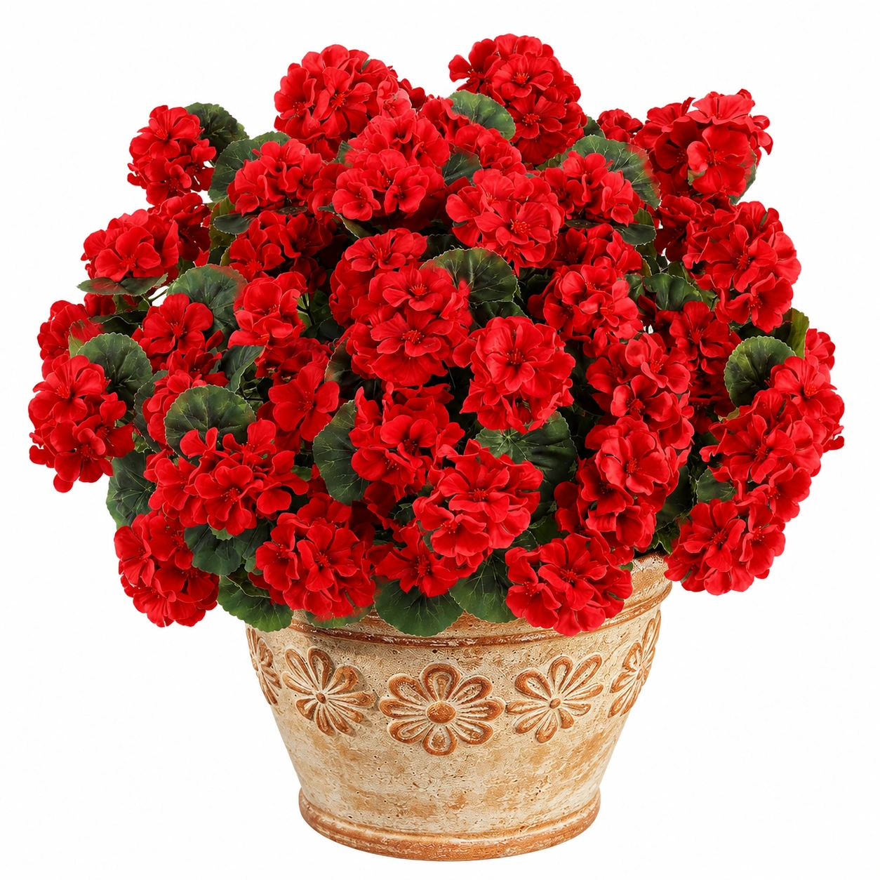 Géranium Rouge Artificiel en Pot Décoratif-FURNIAMIRAE