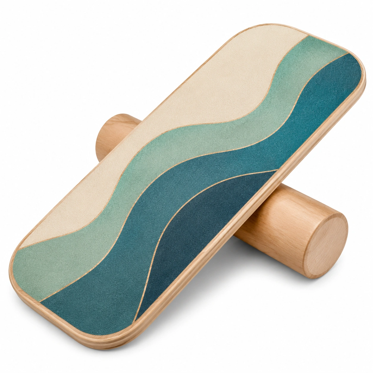 Planche d'équilibre en bois avec motif de vagues pour entraînement-FURNIAMIRAE