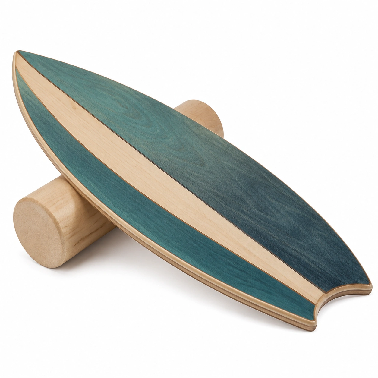 Planche d'équilibre en bois 74x28 cm bleu et bois pour entraînement-FURNIAMIRAE