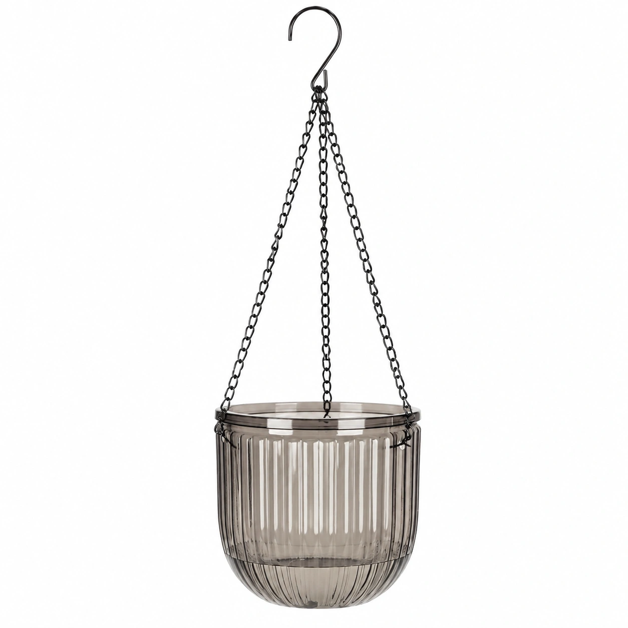 Suspension en Verre à Chaîne pour Plante - Gris Fumé-FURNIAMIRAE