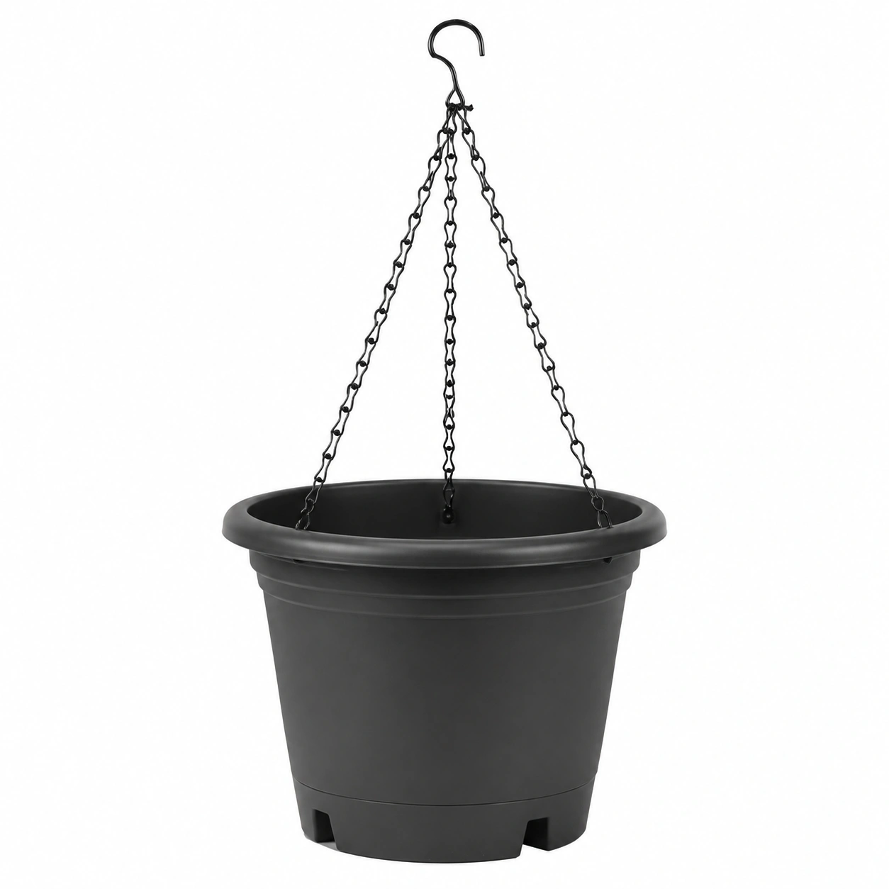 Pot de Fleurs Suspendu avec Chaîne en Métal - Noir-FURNIAMIRAE