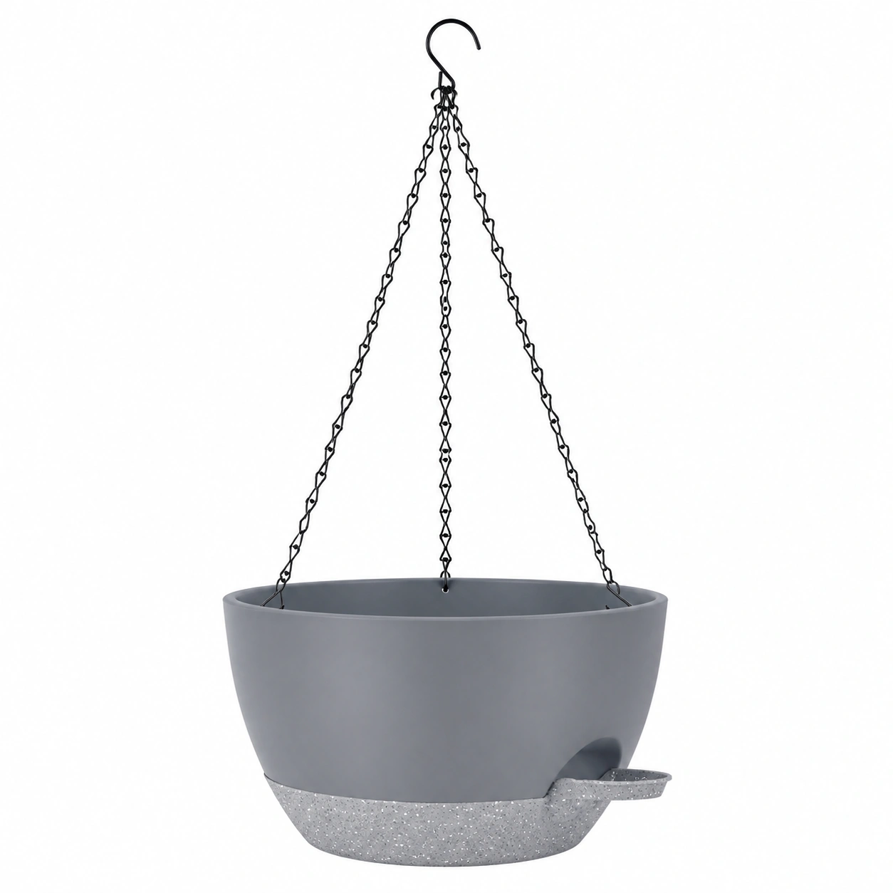 Pot de Fleurs Suspendu avec Auto-Irrigation Gris-FURNIAMIRAE