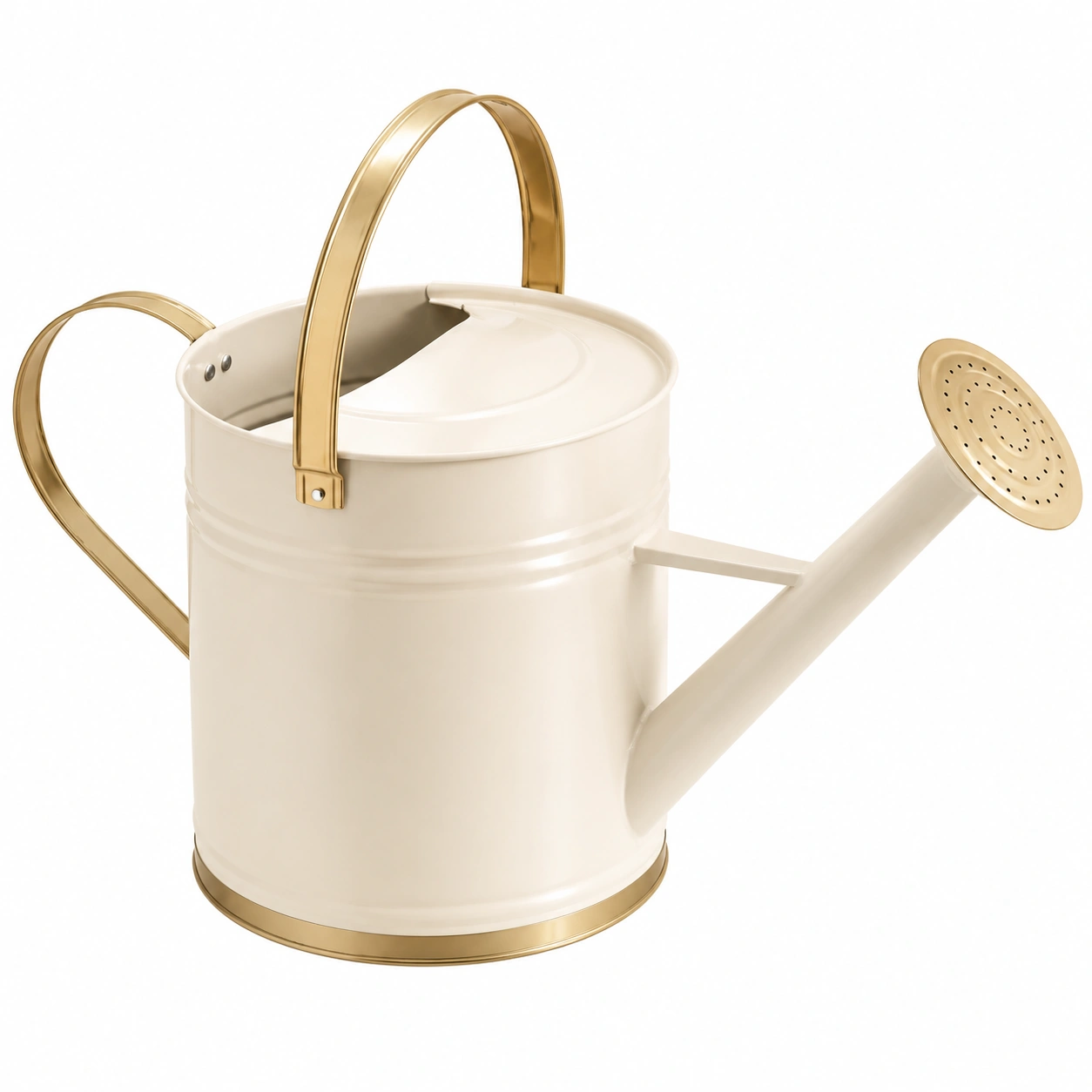 Arrosoir Crème et Doré 5L avec Poignée Ergonomique-FURNIAMIRAE