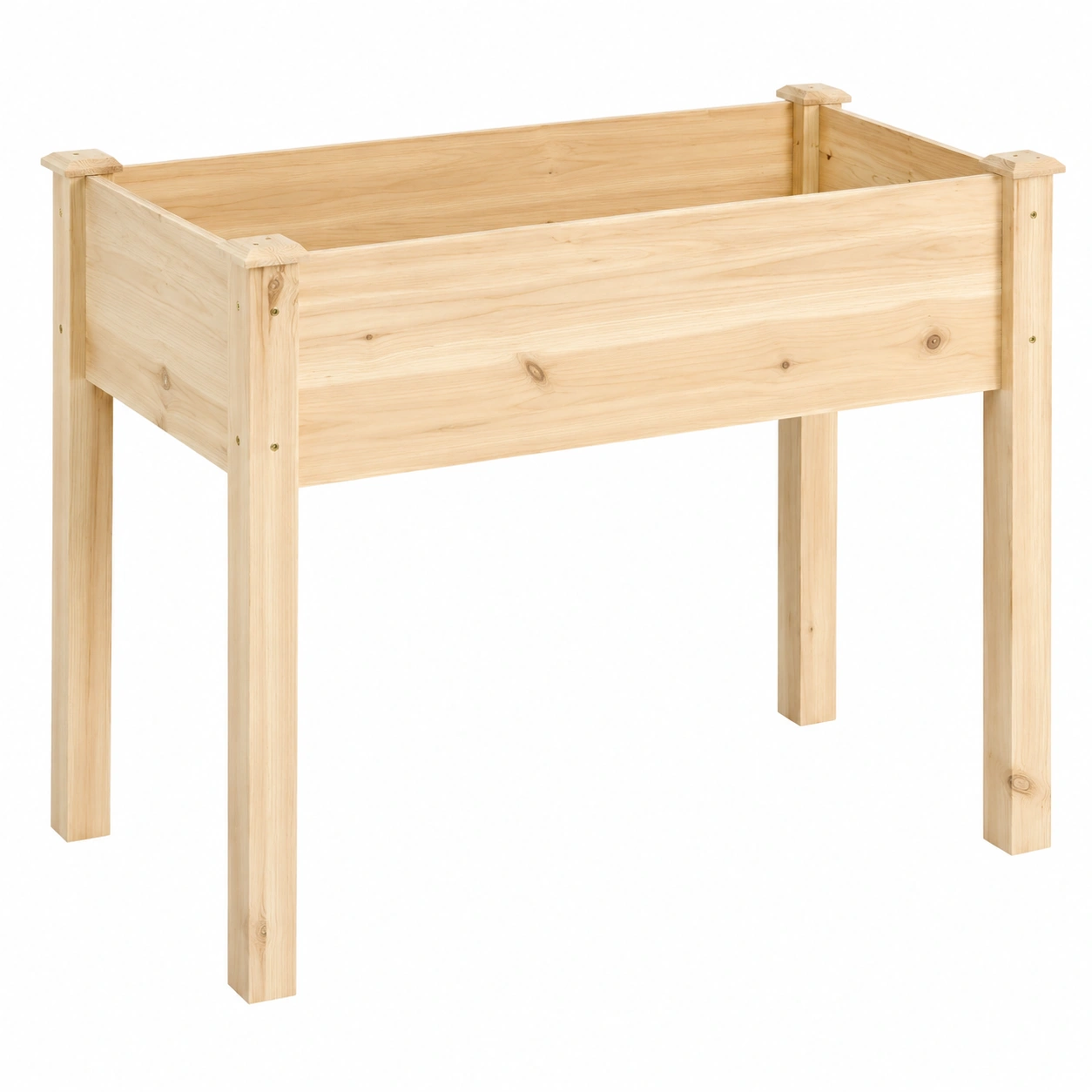 Jardinière surélevée en bois naturel avec système de drainage-FURNIAMIRAE