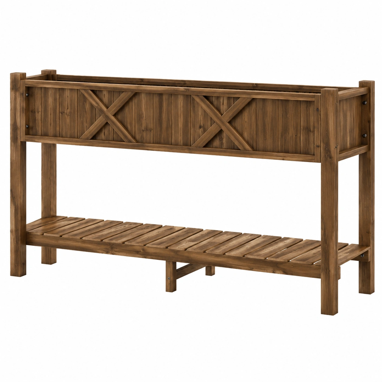 Jardinière Surélevée en Bois pour Extérieur Marron-FURNIAMIRAE