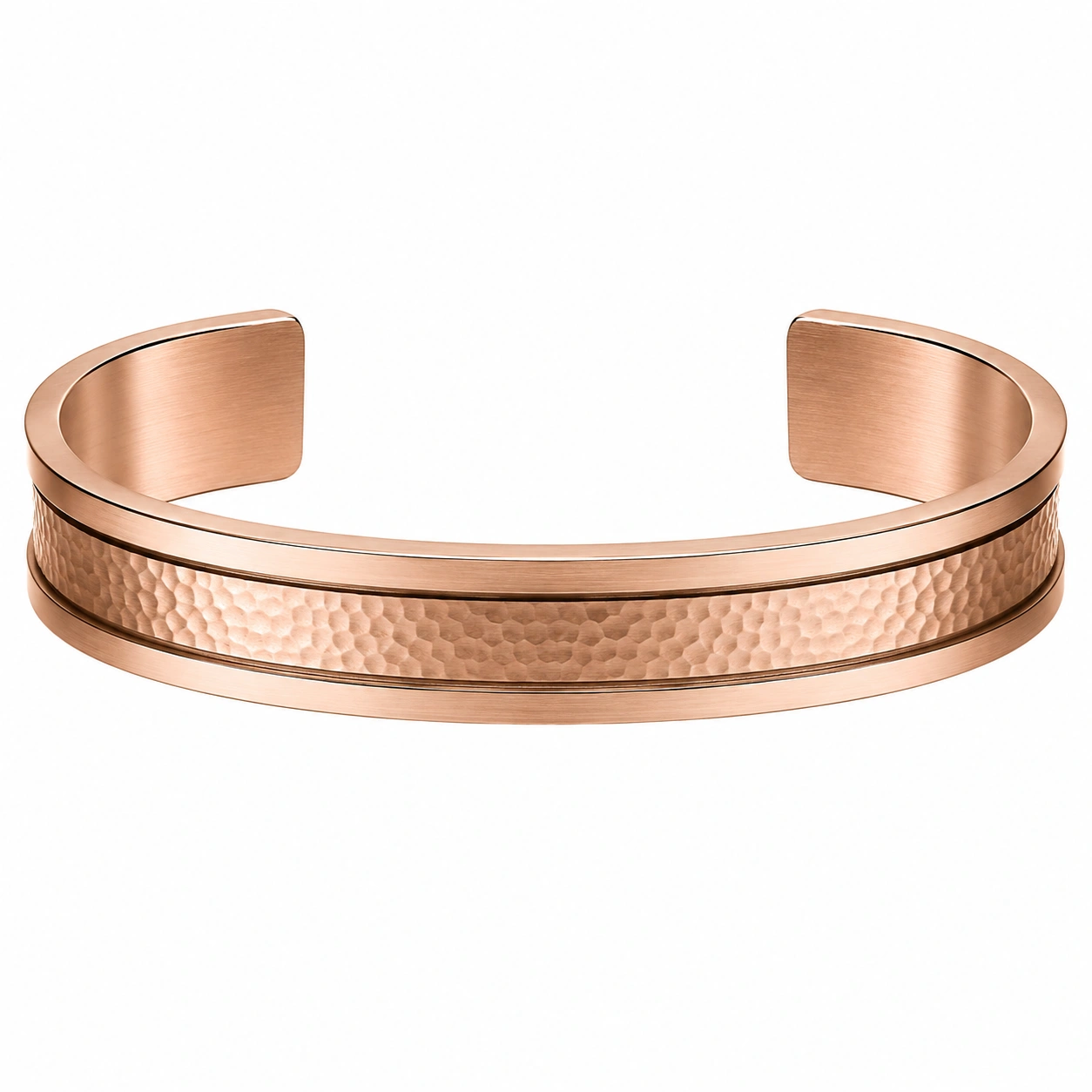 Bracelet ouvert en cuivre martelé élégant-FURNIAMIRAE