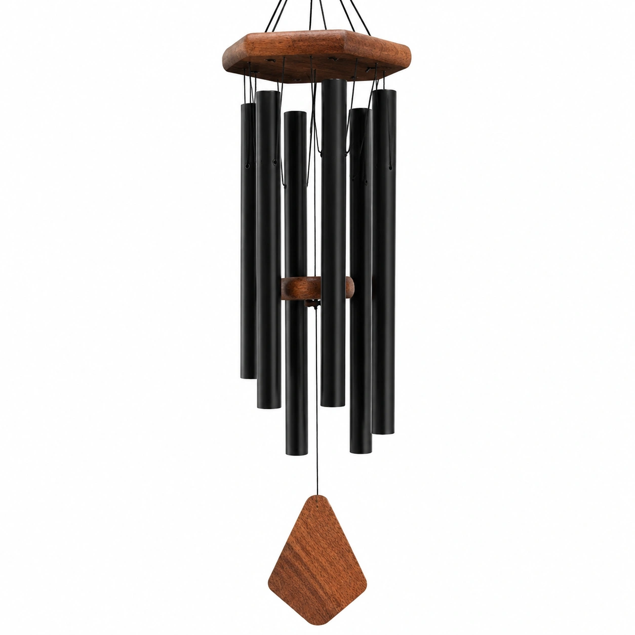 Carillon Éolien en Métal Noir et Bois-FURNIAMIRAE