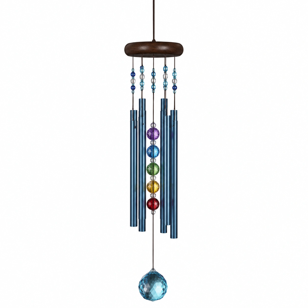 Carillon Éolien en Cristal Multicolore avec Tubes en Aluminium-FURNIAMIRAE