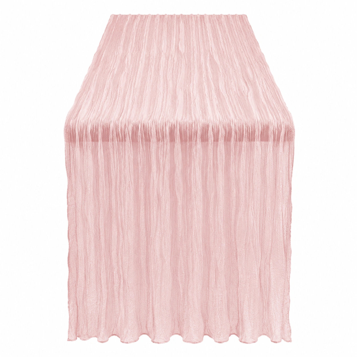 Chemin de table ondulé rose clair 200x35 cm-FURNIAMIRAE