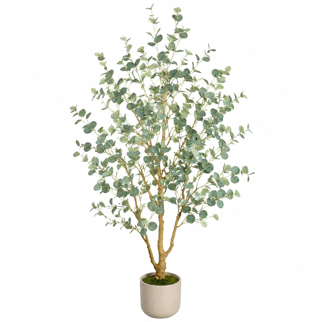 Plante artificielle eucalyptus 150 cm avec pot en céramique gris-HOMEELARO