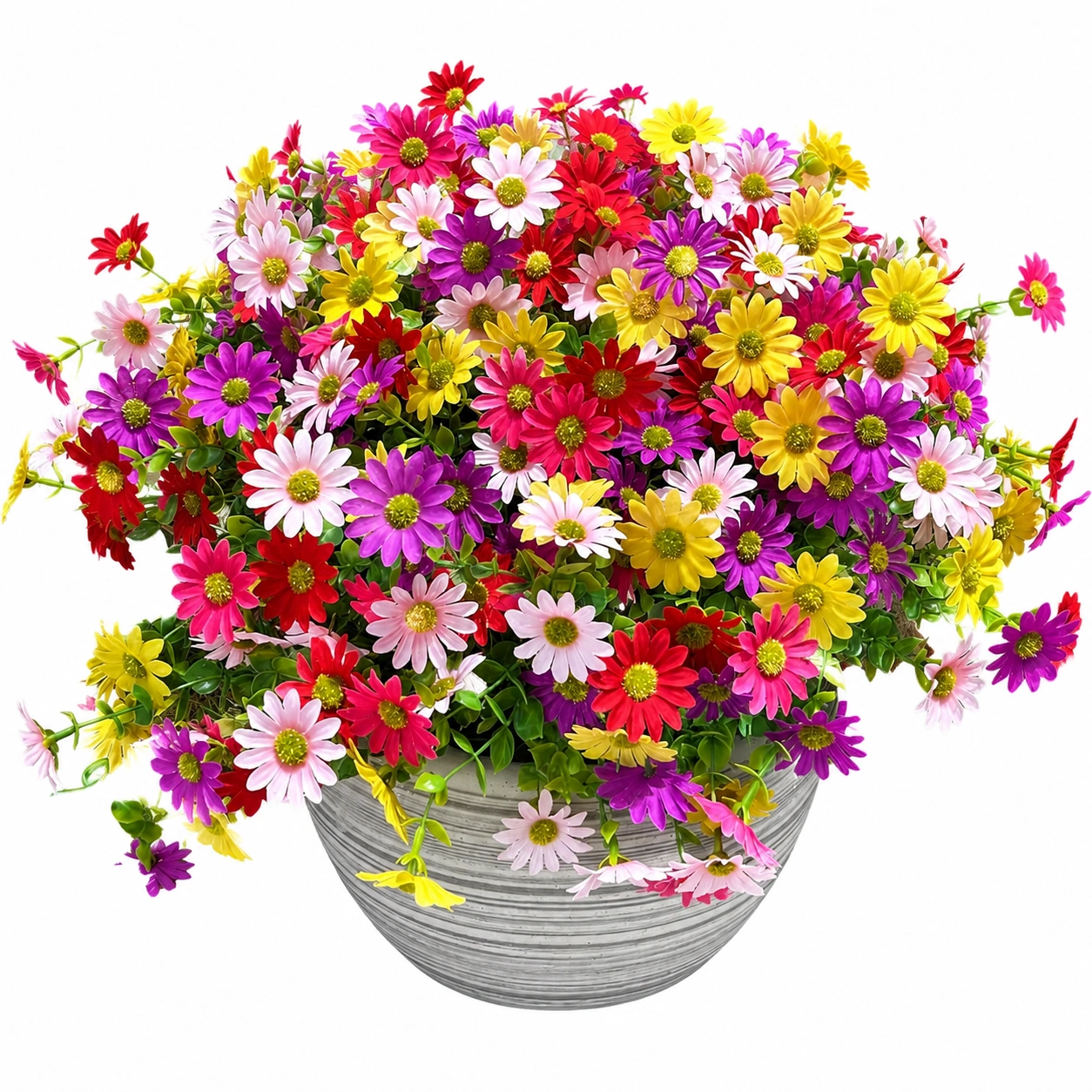 Fleurs artificielles multicolores en pot pour décoration intérieure et extérieure-HOMEELARO