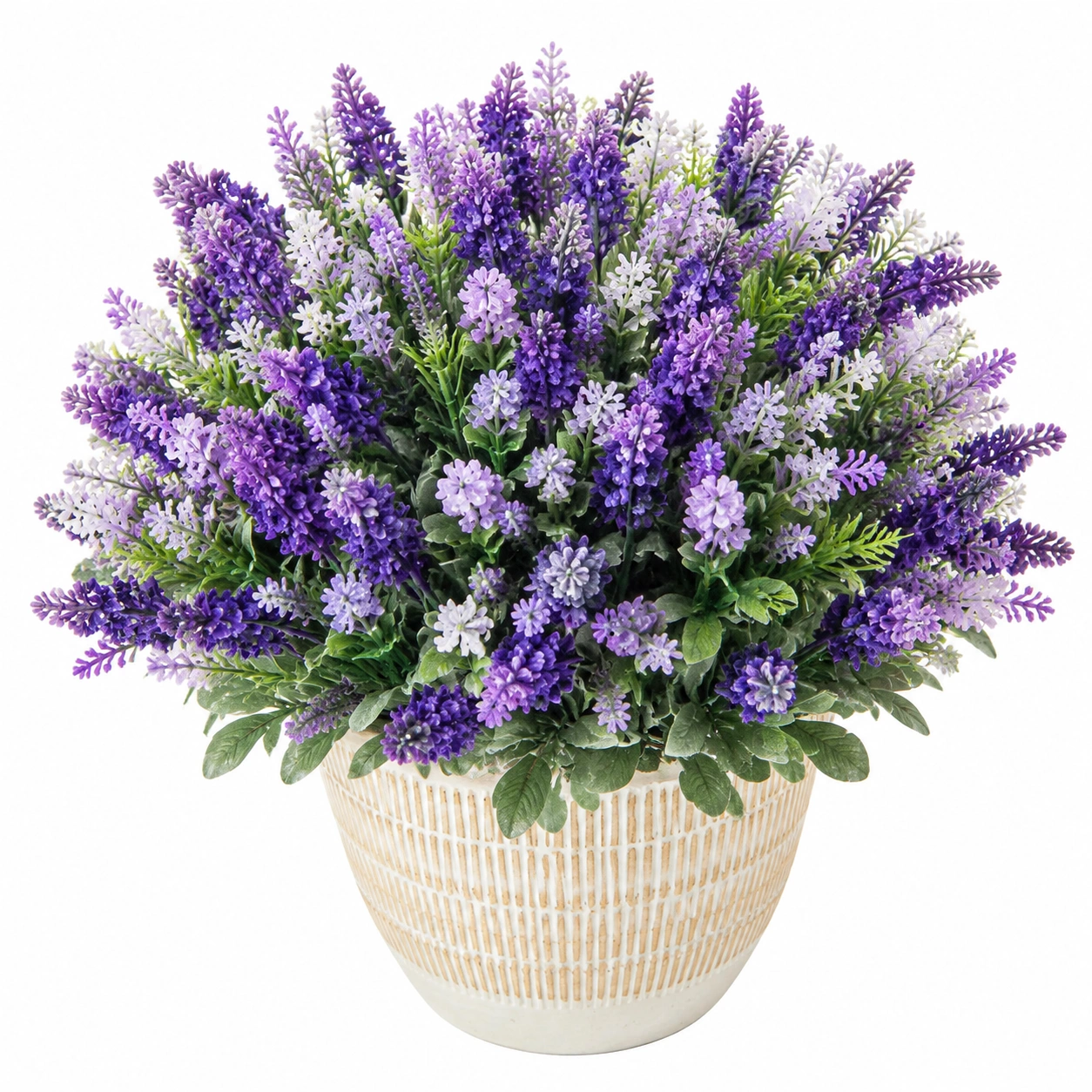 Lavande Artificielle en Pot Céramique Violet et Vert-HOMEELARO