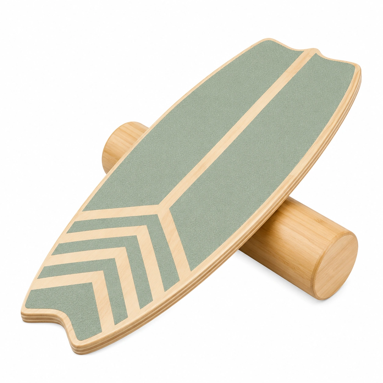 Planche d'équilibre en bois avec surface antidérapante Vert/Bois Naturel-HOMEELARO