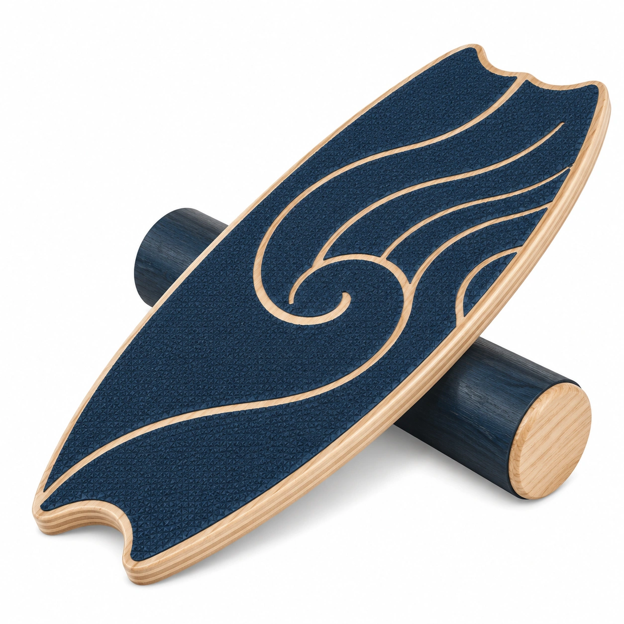 Planche d'équilibre bleu marine avec rouleau en bois-HOMEELARO