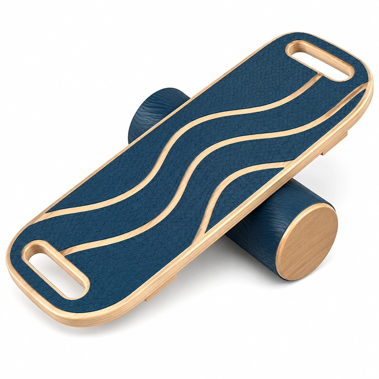 Planche d'équilibre bleue avec rouleau en bois-HOMEELARO