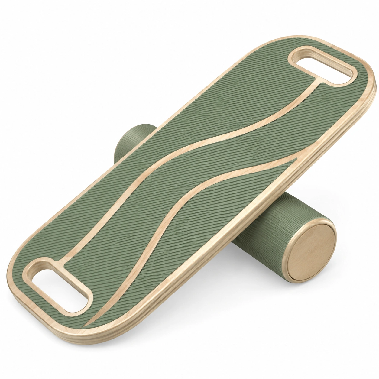 Planche d'équilibre en bois et vert avec surface antidérapante-HOMEELARO