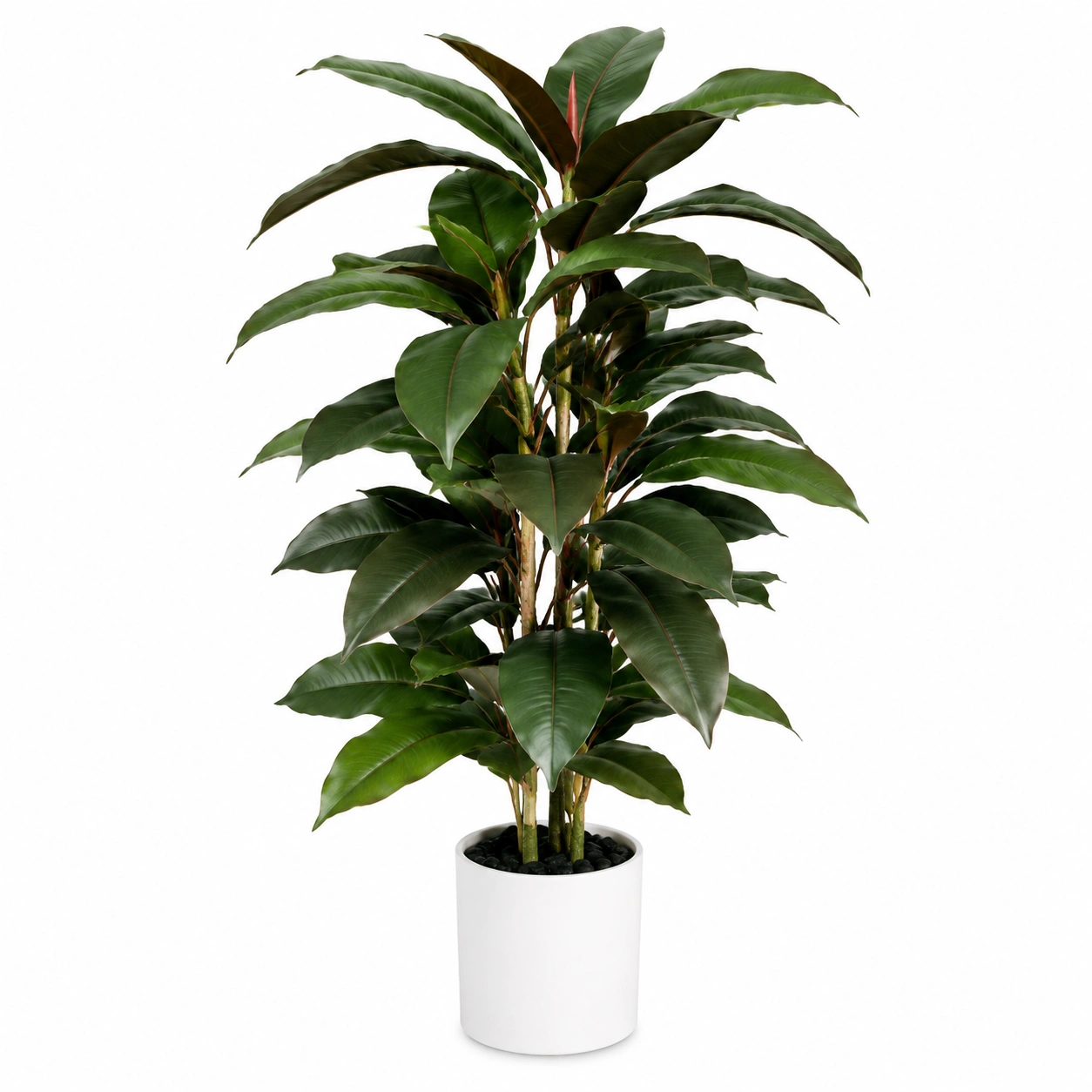 Plante verte artificielle en pot décoratif blanc 130 cm-HOMEELARO