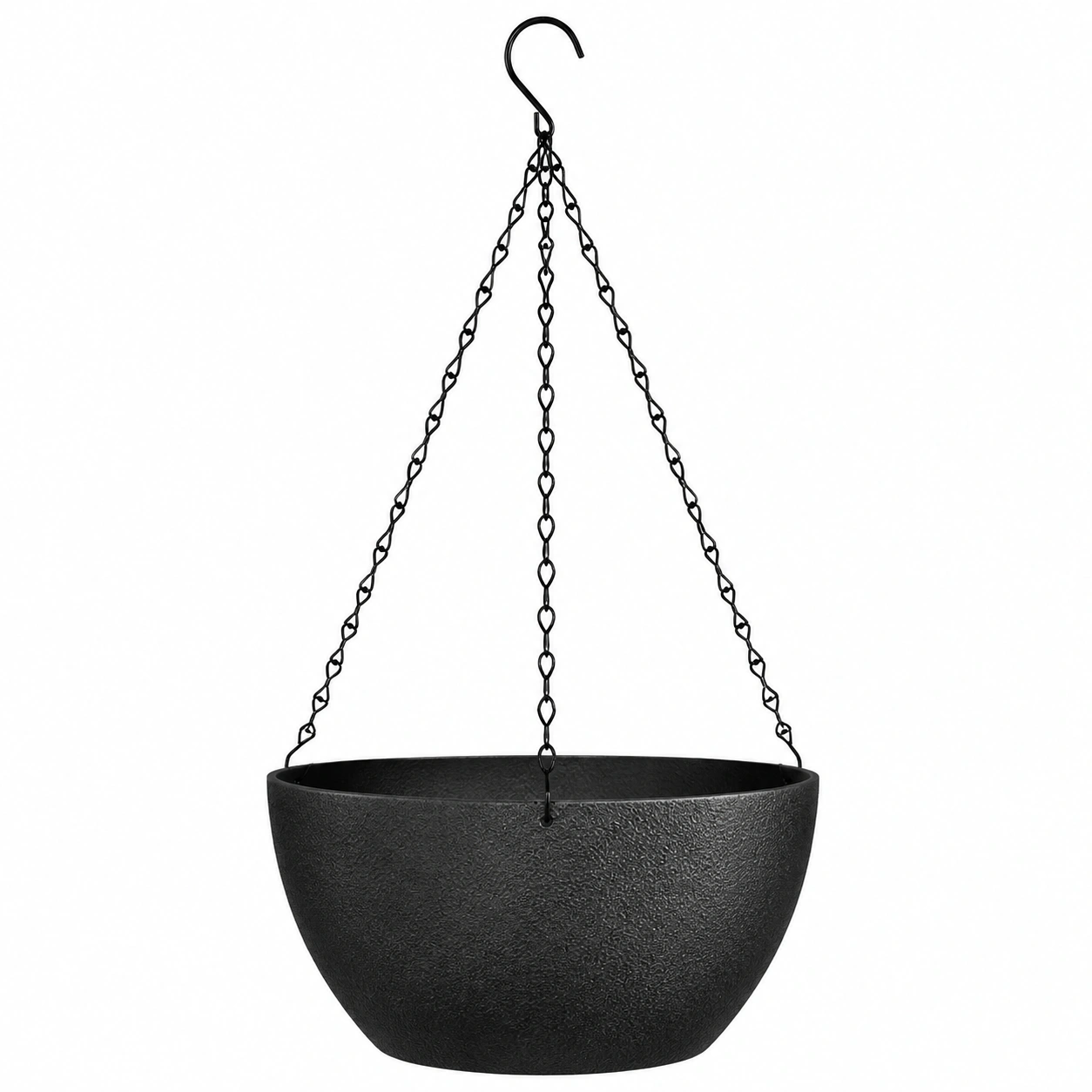 Pot de fleurs suspendu avec chaîne en métal - Noir-HOMEELARO