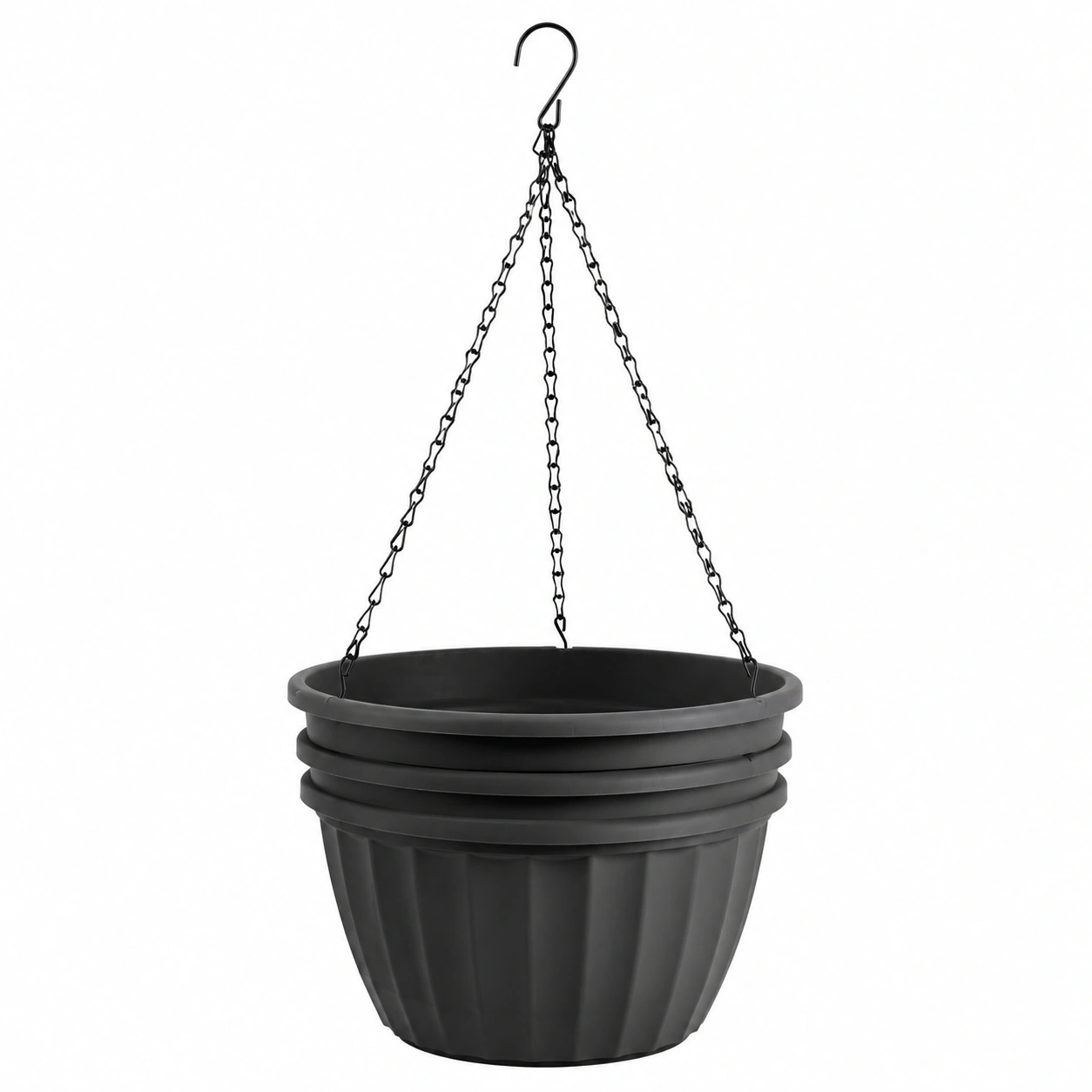 Pot de Fleurs Suspendu avec Chaîne en Métal Noir 25 cm-HOMEELARO