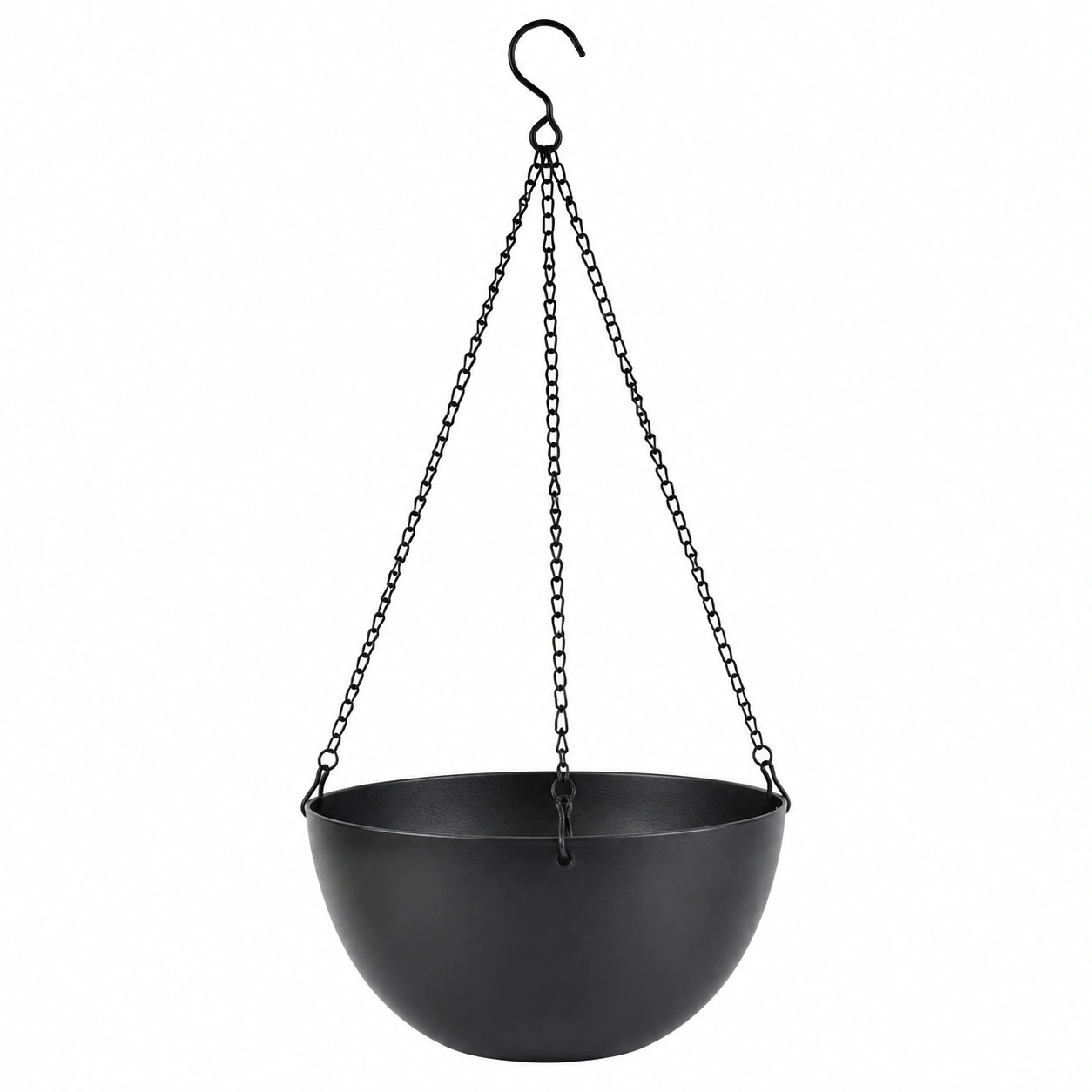 Panier Suspendu Noir avec Chaîne pour Plantes, Diamètre 30 cm-HOMEELARO