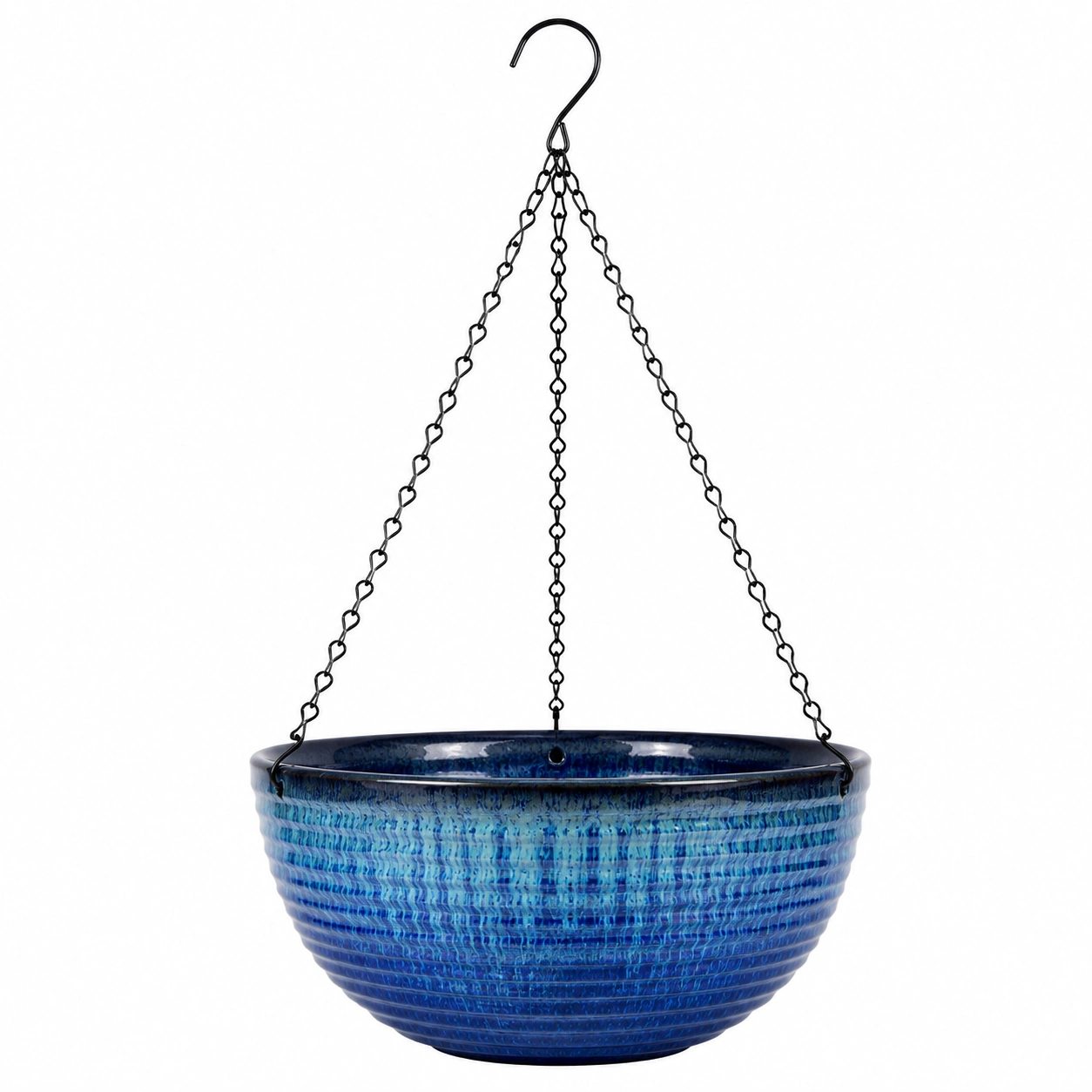 Pot de Fleur Suspendu en Céramique Bleu-HOMEELARO