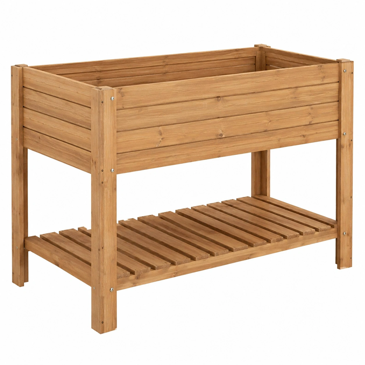Jardinière surélevée en bois naturel pour extérieur-HOMEELARO