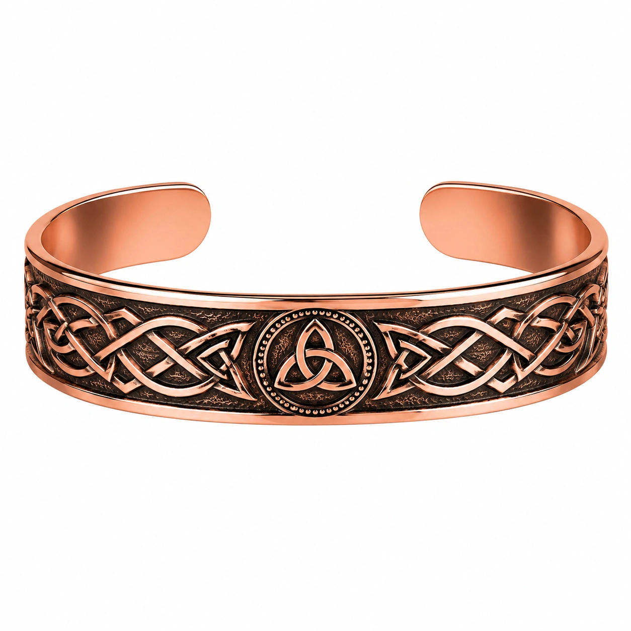 Bracelet manchette celtique gravé en cuivre-HOMEELARO
