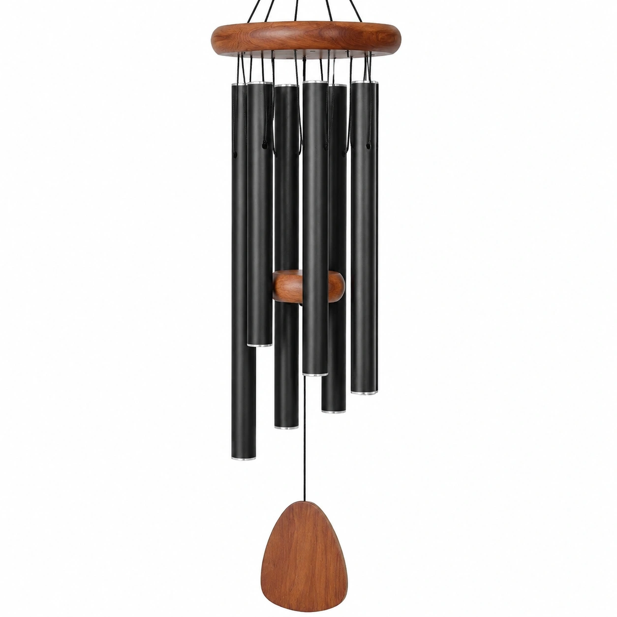 Carillon Éolien Noir avec Tubes Longs-HOMEELARO