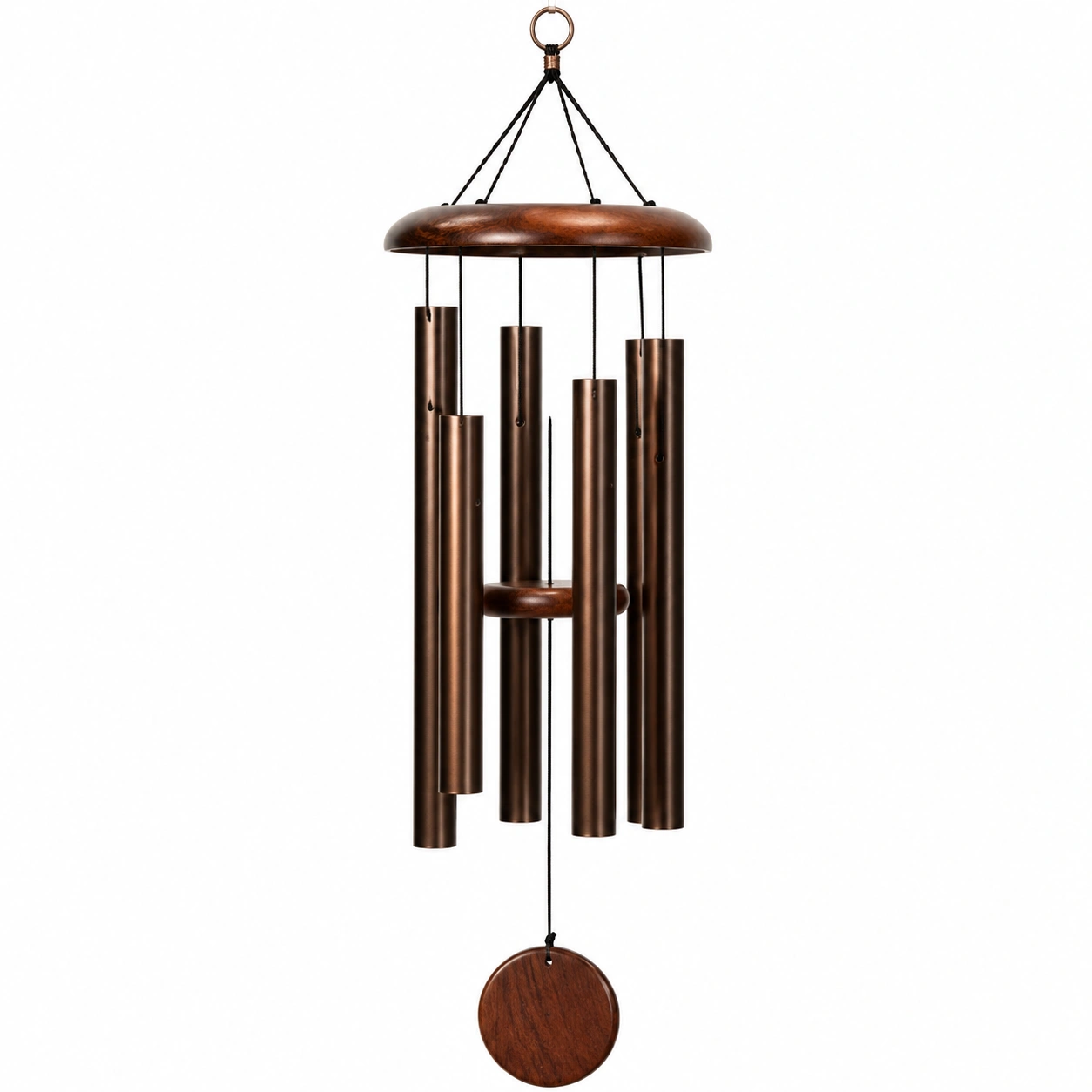 Carillon éolien en métal et bois 80 cm brun-HOMEELARO