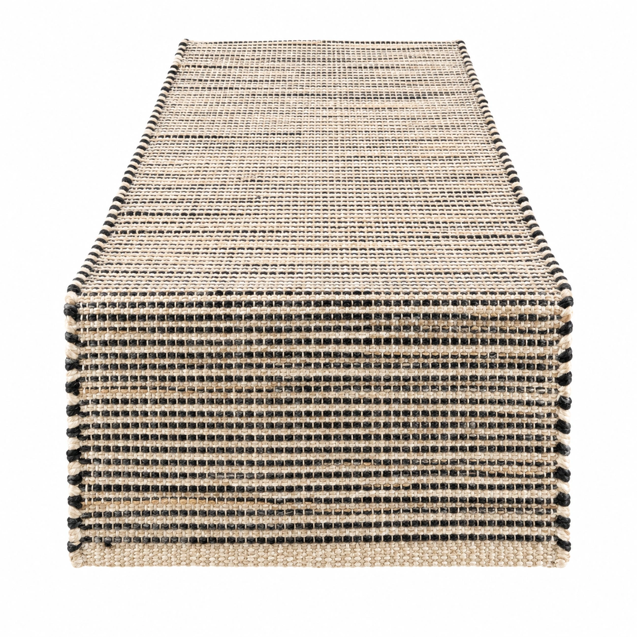 Chemin de Table à Rayures Tissées Beige et Noir-HOMEELARO