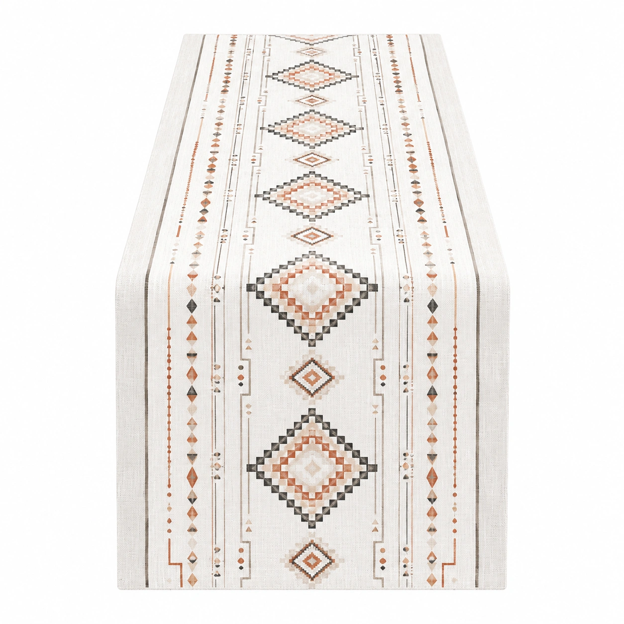 Chemin de Table Géométrique Beige, Orange et Noir-HOMEELARO