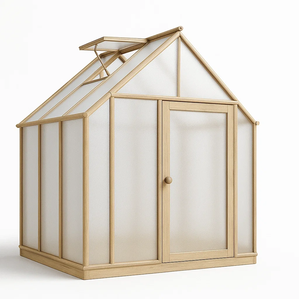 Serre en Bois et Polycarbonate-Homelvena
