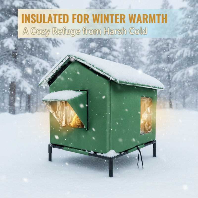 Thermal lined outdoor cat house