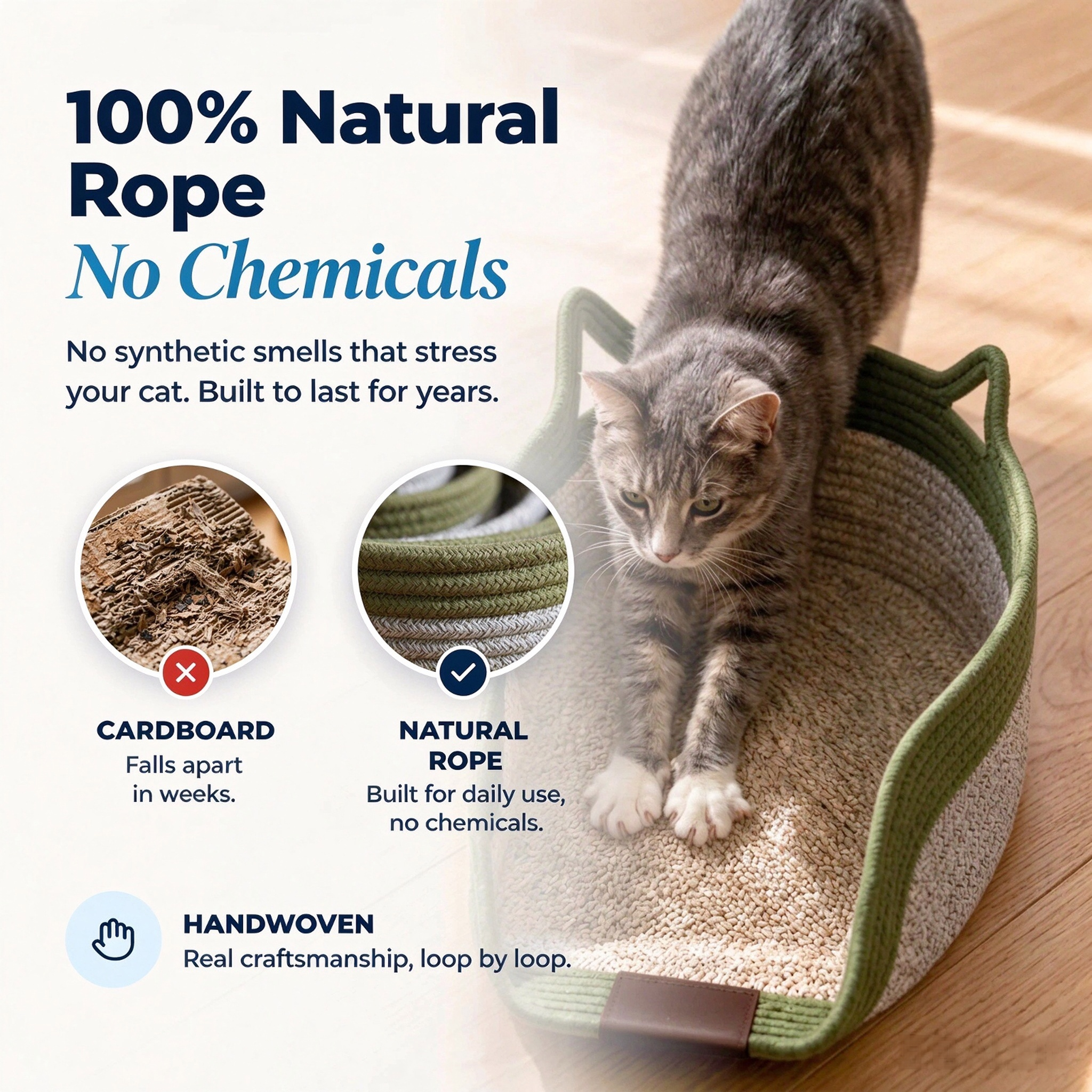 A Hand-Woven Natural Sanctuary for Your Indoor Cat