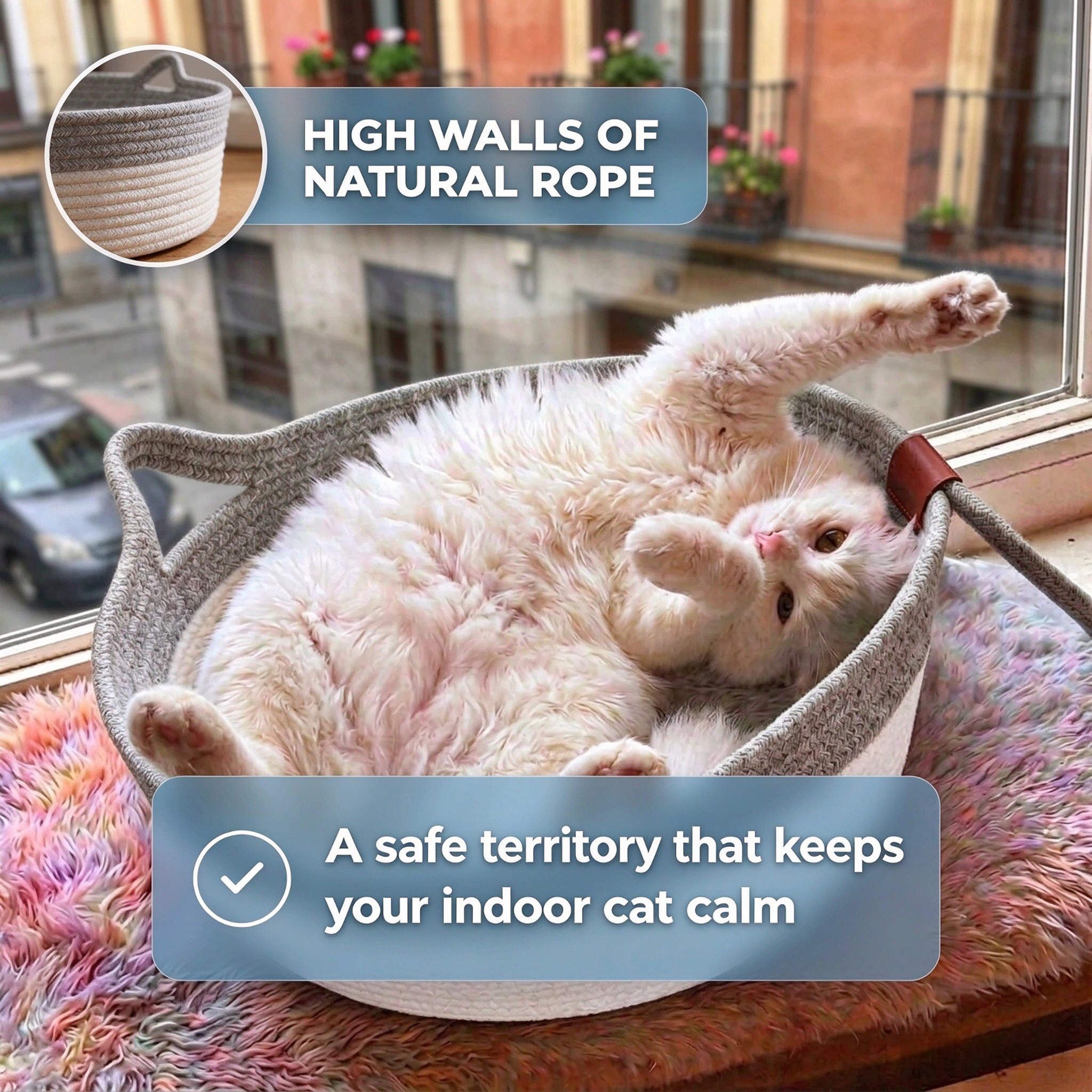 A Hand-Woven Natural Sanctuary for Your Indoor Cat