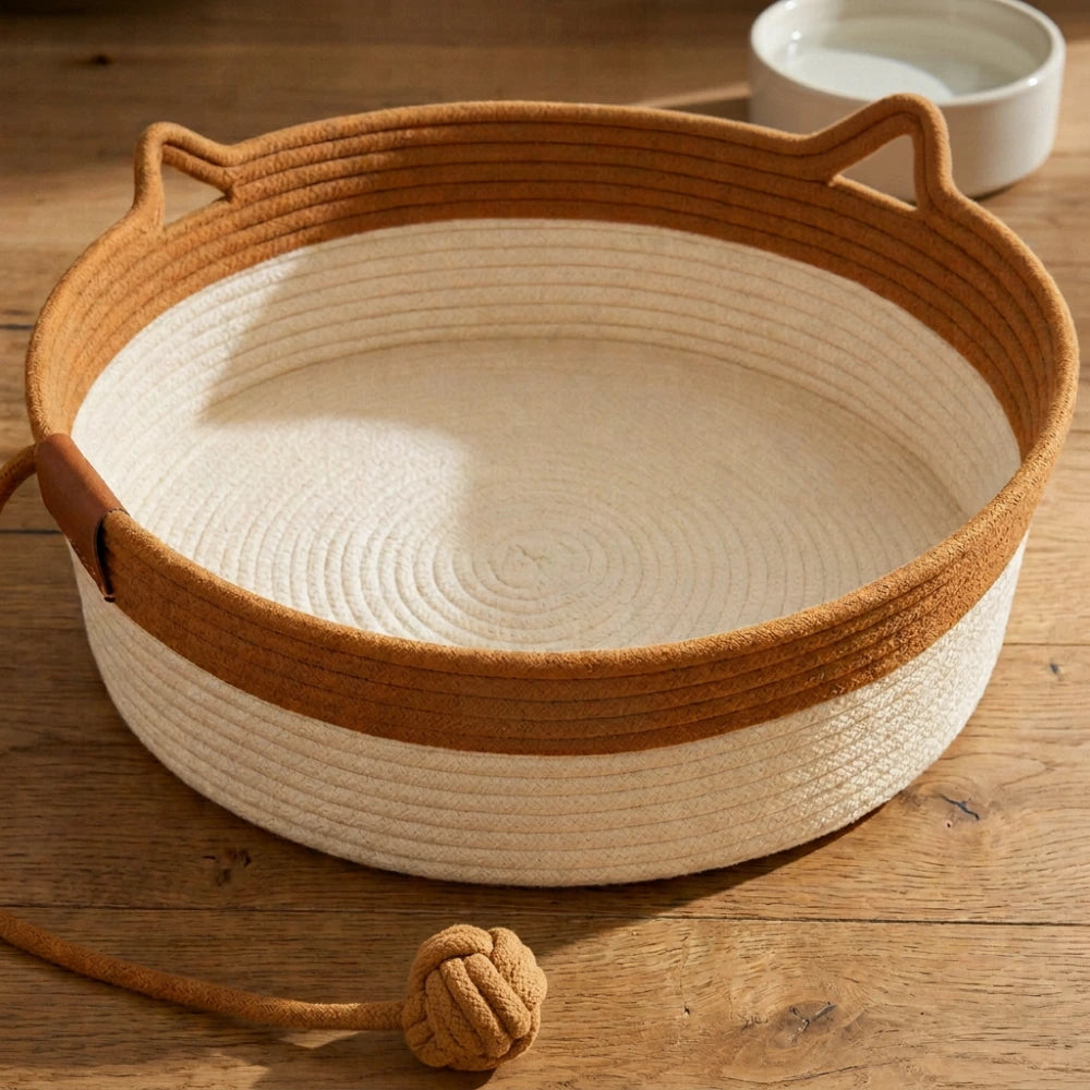 A Hand-Woven Natural Sanctuary for Your Indoor Cat