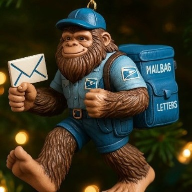 🎄👣 Bigfoot Christmas Ornament – Myth Meets Holiday Magic 🌟