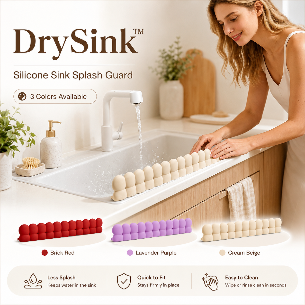 🔥LAST DAY 50% OFF 🔥 DrySink™ Silicone Sink Splash Guard – Keep Clothes & Countertops Dry
