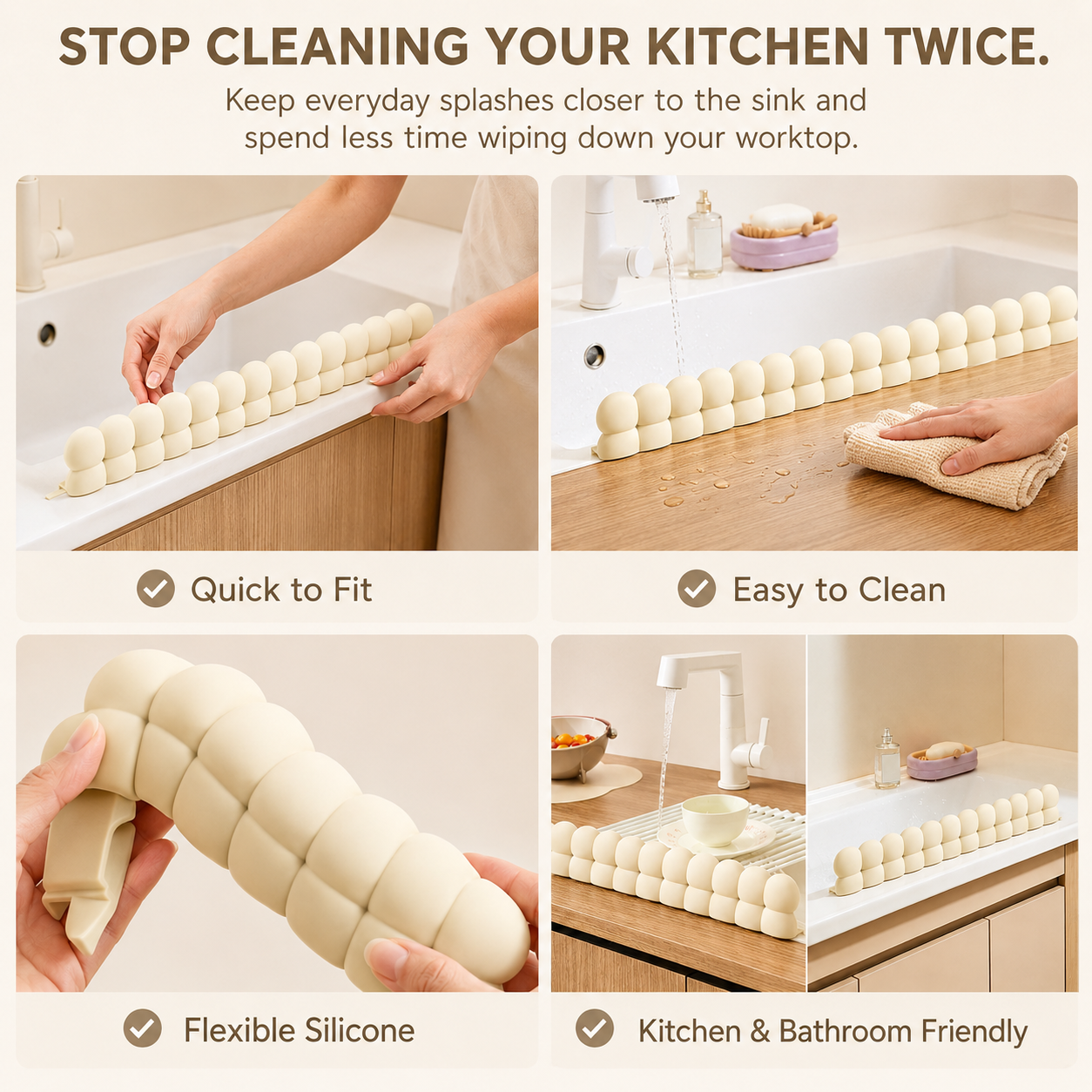 DrySink™ Silicone Sink Splash Guard – Keep Clothes & Countertops Dry