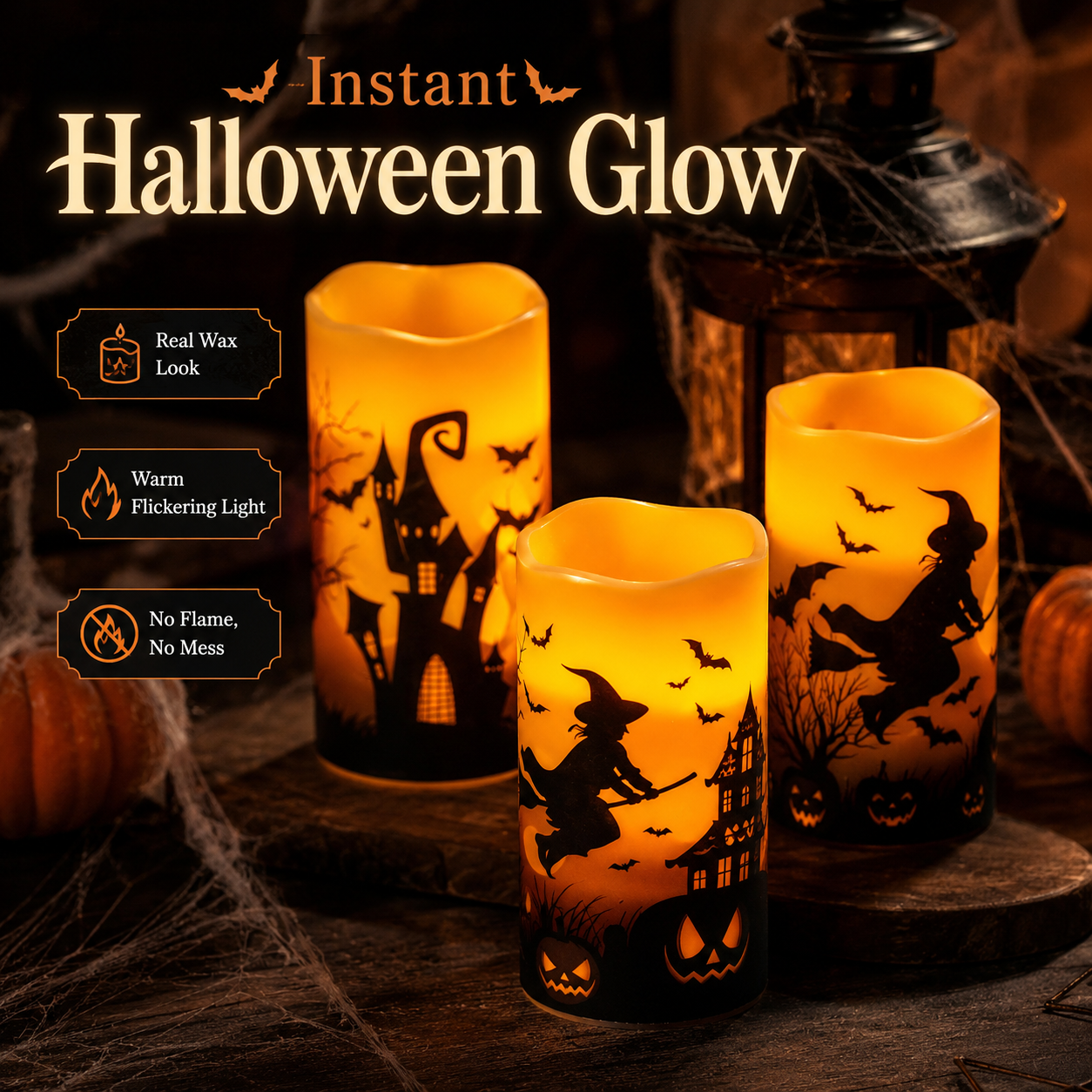🔥 Massive 60% OFF-🕯️ Halloween Flameless Flickering Candle Set
